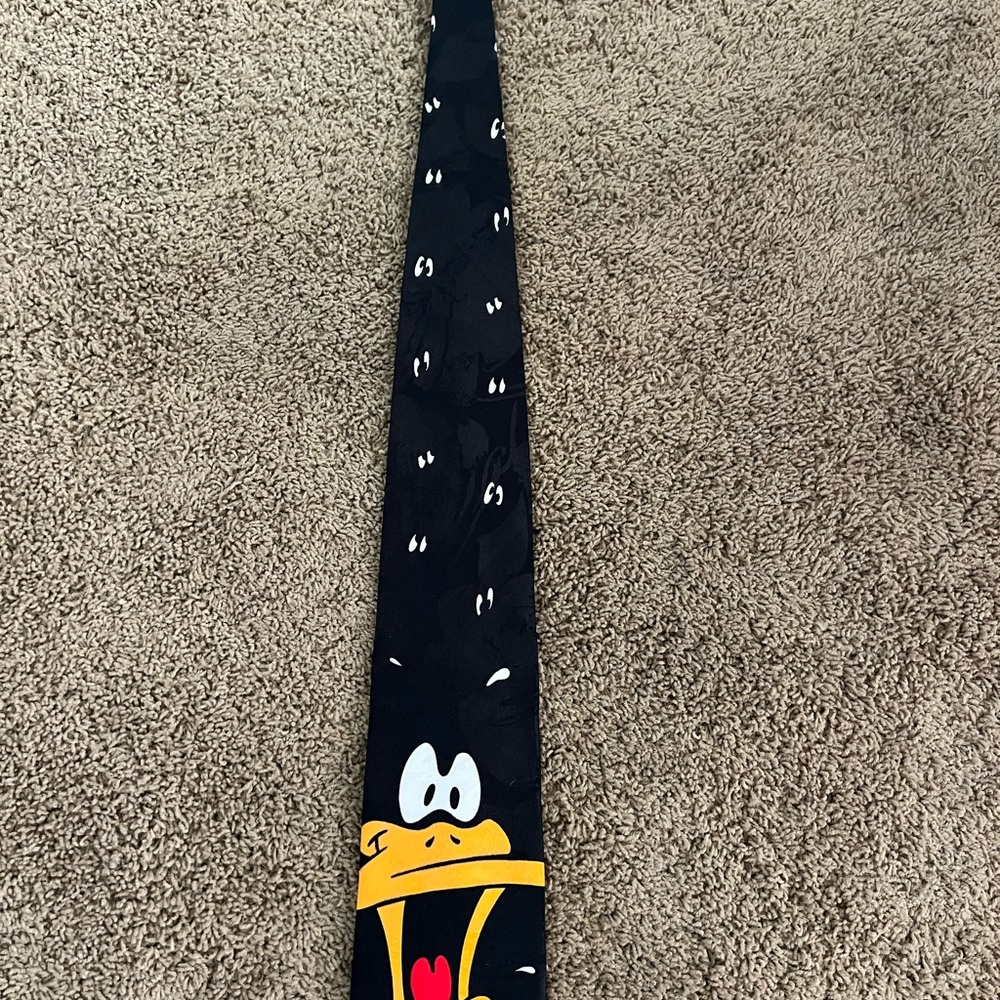 Warner Bros. Black Looney Tunes Daffy Duck Necktie